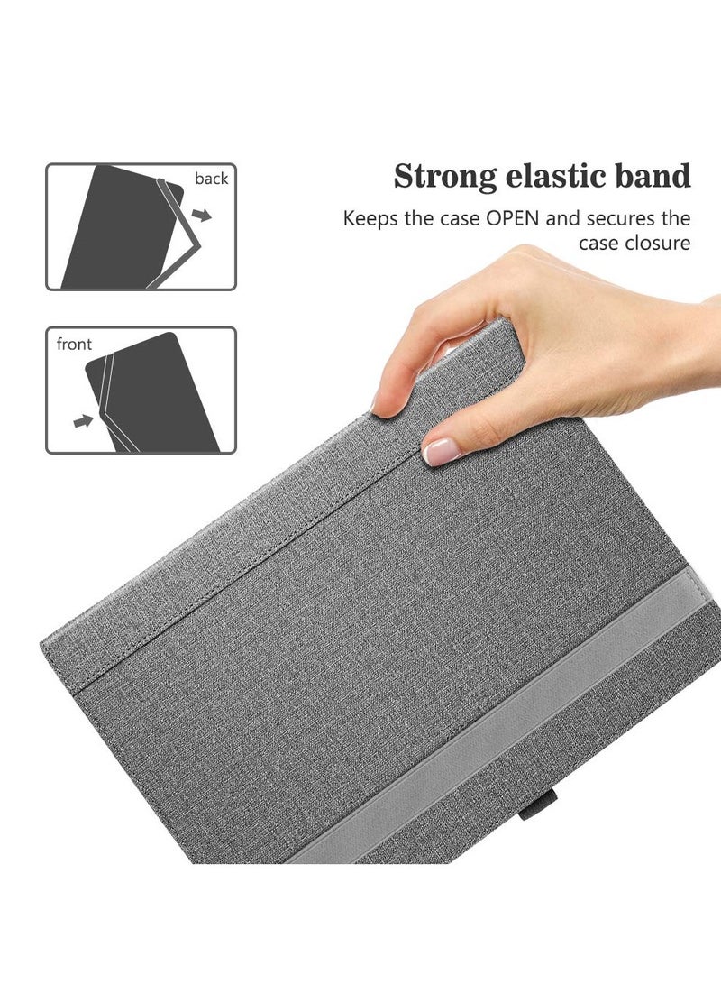 Procases Universal Case for 10 inch Tablet Stand Folio Universal Tablet Case Protective Cover Touch Screen Tablet with Adjustable Fixing Band and Multiple Viewing Angles Grey - Image 4