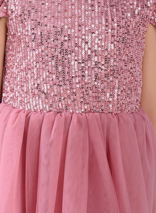 ليل بيكس فستان بحافة شبكية بتفاصيل ترتر من - Image 5