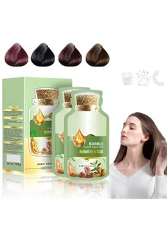 YG LianKai YG LianKai Natural Plant Hair Dye, New Botanical Bubble Hair Dye 20ml 10Packs/Box, Chestnut Brown, Pure Plant Extract for Grey Hair Color Bubble Dye, Color Conditioner Shampoo  - Image 1