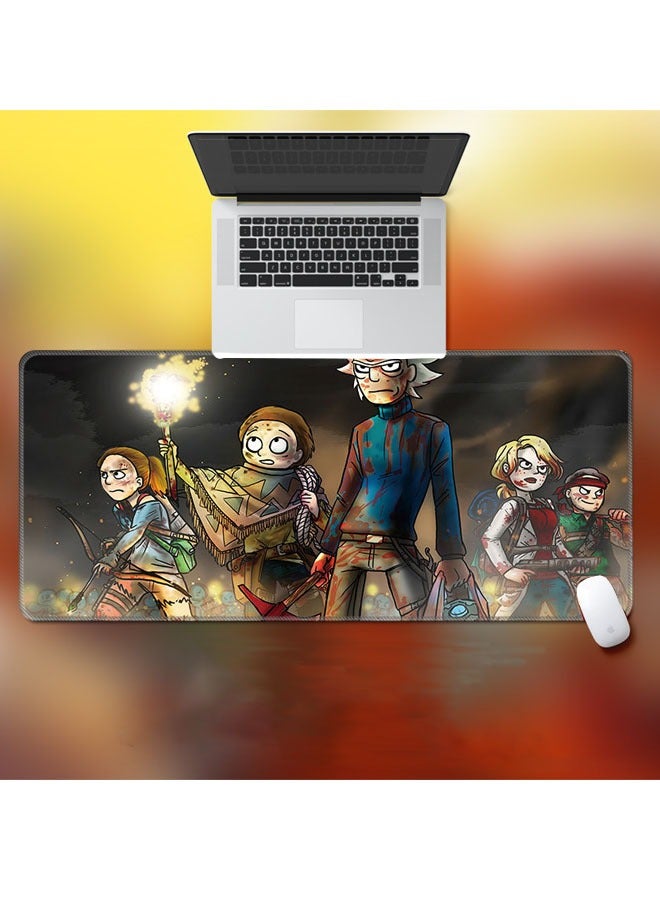 لوحة ماوس الألعاب Rick and Morty، لوحة ماوس كبيرة مضادة للانزلاق، لوحة مفاتيح وماوس كبيرة مع حواف مخيطة، بحجم 300x600x3 ملم، باللون الأسود. - Image 3
