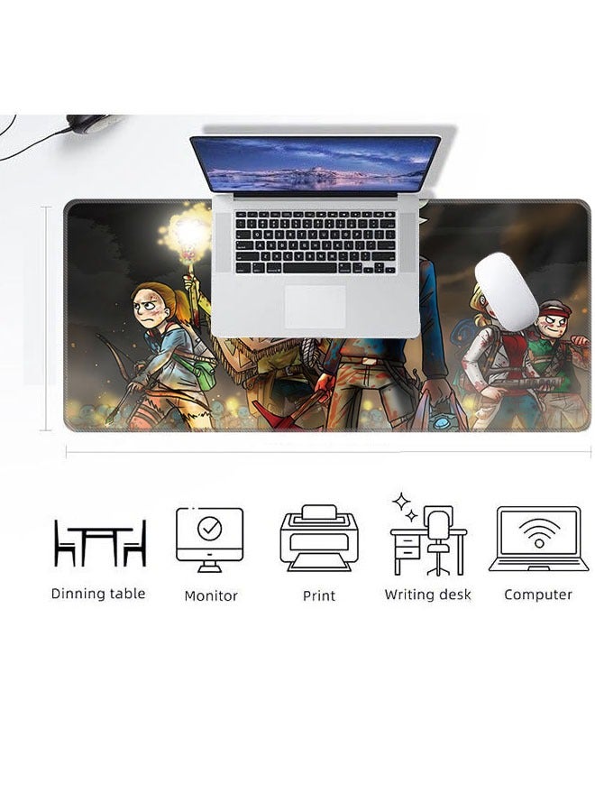 لوحة ماوس الألعاب Rick and Morty، لوحة ماوس كبيرة مضادة للانزلاق، لوحة مفاتيح وماوس كبيرة مع حواف مخيطة، بحجم 300x600x3 ملم، باللون الأسود. - Image 4