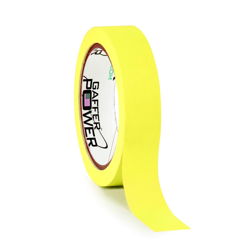 Gaffer Power Labeling Tape | Fluorescent Yellow | Clean Removable Adhesive Tape | Console Tape for Light Control Board, DJ Mixing Board, Audio Mixer | 1In x20Yds - Image 1