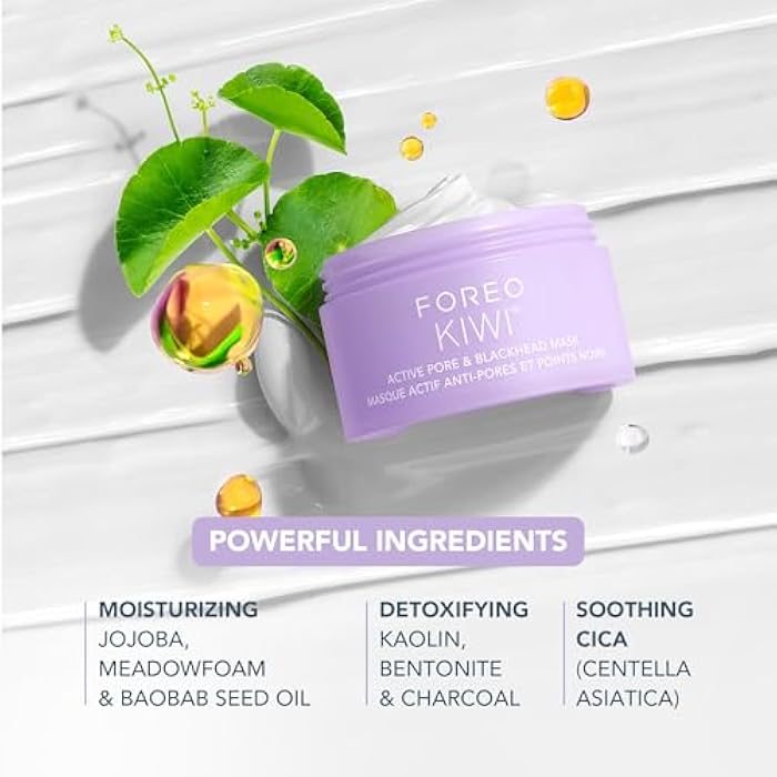 FOREO KIWI Active Pore & Blackhead Mask, 3.5 oz - Blackhead Remover - Clay Mask & moisturizing Jojoba Oil - Pore Minimizer - Skin Purifying & Detox Face Mask - Vegan & Cruelty-free - All Skin Types - Image 4