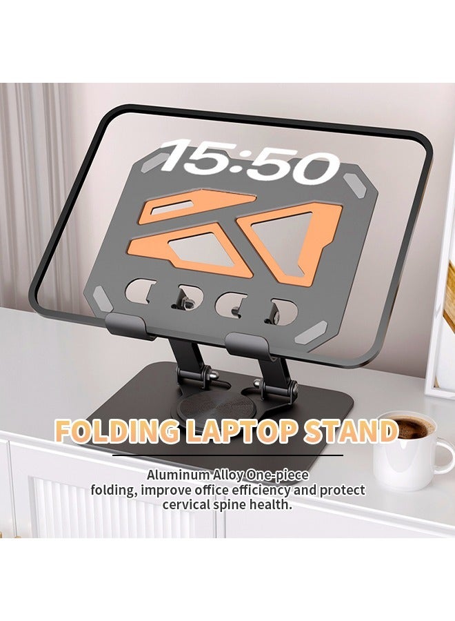 Portable Foldable Laptop Stand Dual-Axis Adjustable Heat Dissipation Hollow Design Non-Slip Durable Metal Holder for Daily Use Travel Office - Image 2