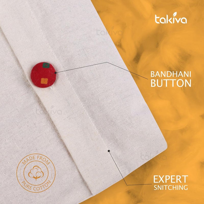 TAKIVA حقائب تخزين ساري قطنية من تاكيفا بحجم كبير مفرد 14 × 16 بوصة مع إغلاق زر مثالية للملابس وتنظيم خزانة الملابس مع نافذة شبكية شفافة عبوة من 12 - Image 3