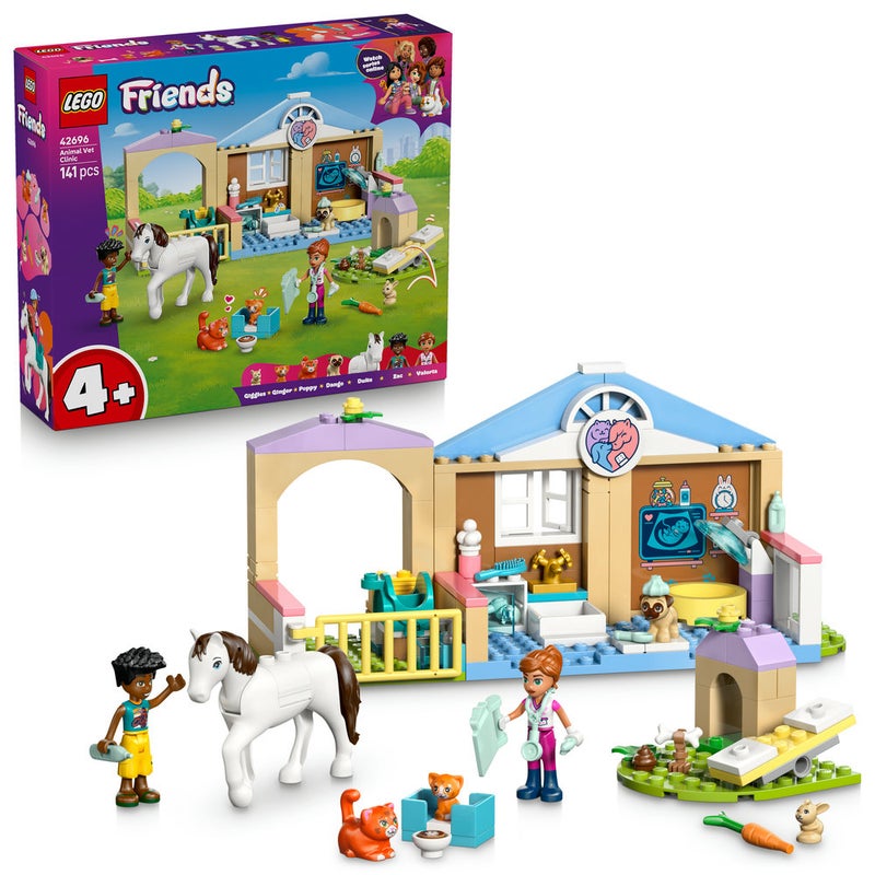 LEGO Friends Animal Vet Clinic with Toy Horse Stable 42696 (Age 4+, 141 Pieces) - Image 1