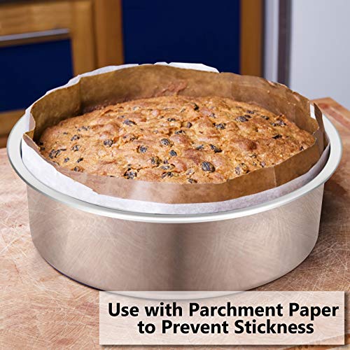 P&P CHEF Cake Pan Set of 3, 4" + 6" + 8" Round Baking Layer Tier Cake Pans Tins, Stainless Steel Bakeware for Birthday Weeding, Heavy Duty & Non Toxic, Mirror Finish & Dishwasher Safe - Image 3