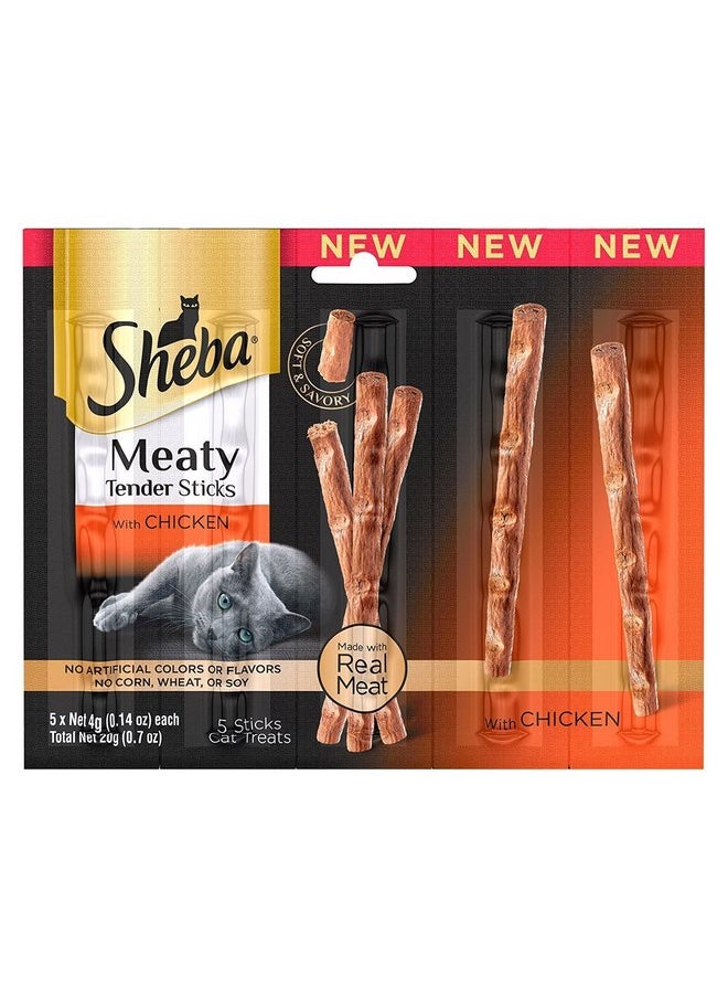 Sheba Sheba Meaty Tender Sticks Chicken Flavor - 5 Breakable Sticks (Pack of 3) 