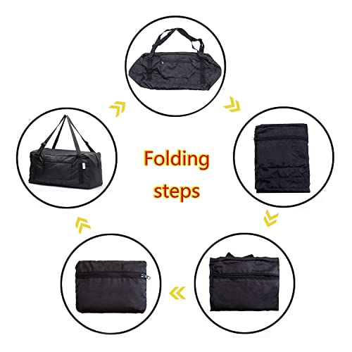 HOLYLUCK Foldable Travel Duffel Bag For Women & Men Luggage Great for Gym (black) One_Size - Image 4