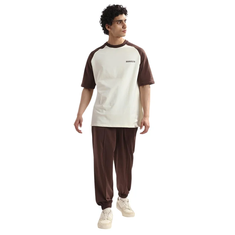 NOBERO NOBERO Men Colorblock Co-ord Set in Arctic Wolf