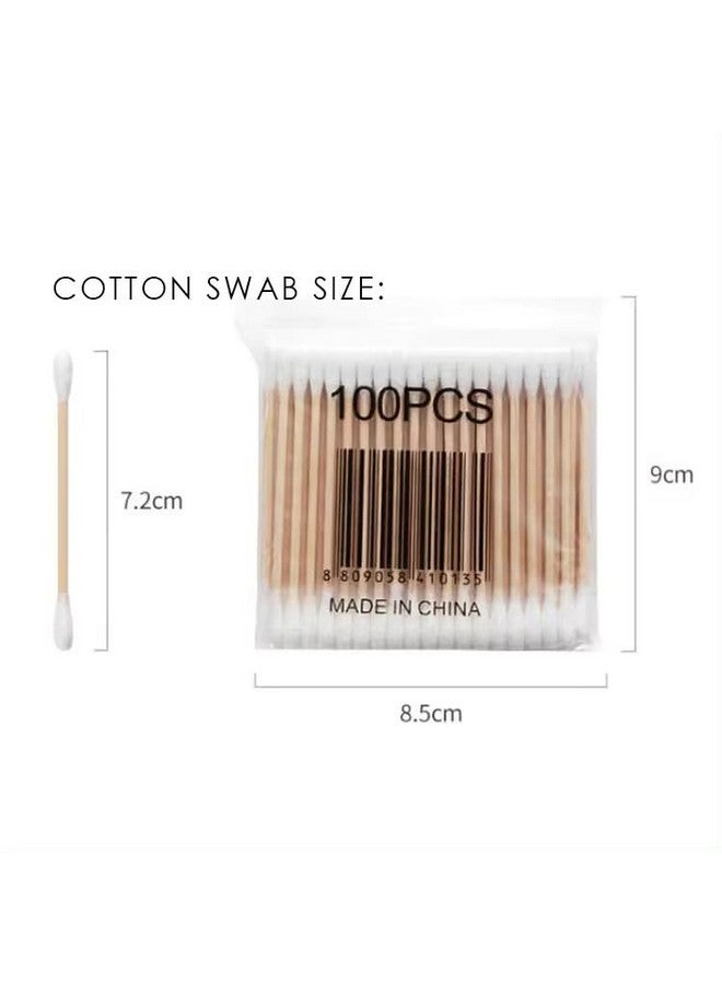 Generic 450 Pcs Pure Cotton Ear Buds Eco Friendly with White Wooden Sticks - Pack of 6 - Image 5