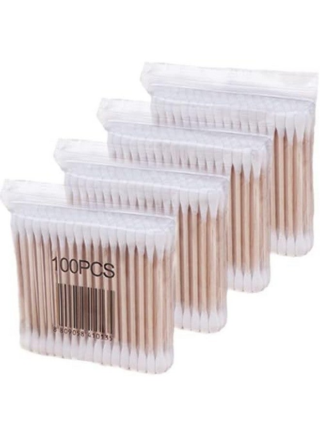 Generic 450 Pcs Pure Cotton Ear Buds Eco Friendly with White Wooden Sticks - Pack of 6 - Image 1