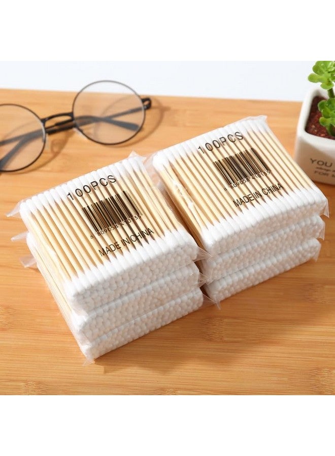 Generic 450 Pcs Pure Cotton Ear Buds Eco Friendly with White Wooden Sticks - Pack of 6 - Image 2