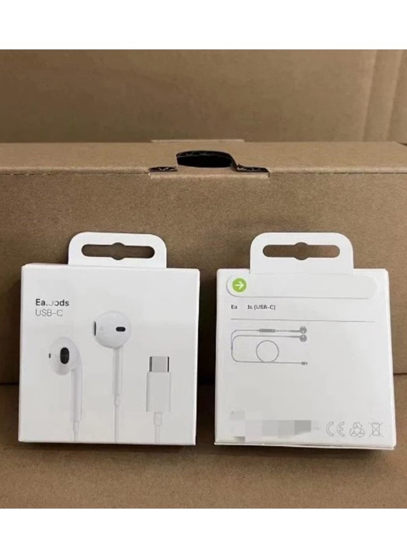 Generic - Type C Earphone Wired In-Ear Headphones Built-in Mic Volume Control Compatible with iPhone 15 Pro Max Plus iPad Android Smartphones Galaxy S23 - S22 - S21 - S20, Note 10 - 20 A53 - A54 A16 - USB C In-Ear HiFi Stereo Noise Reduction Headphones with Mic and Volume Control Compatible with Samsung - Wired Earphone Type C Port with Built-in Mic, Compatible with Oppo Reno 11/Reno 11F/Reno 10 Pro/Reno 12F/Reno 10/Realme/Vivo/OnePlus - Handfree Type C - Headphone Type C - Earphone Type C - Image 1
