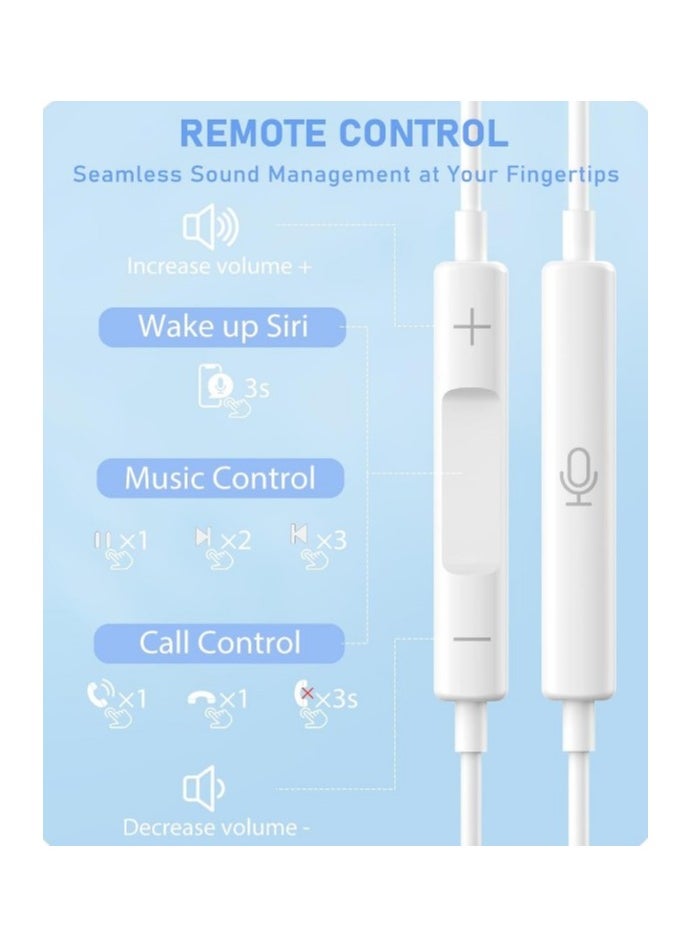 Generic - Type C Earphone Wired In-Ear Headphones Built-in Mic Volume Control Compatible with iPhone 15 Pro Max Plus iPad Android Smartphones Galaxy S23 - S22 - S21 - S20, Note 10 - 20 A53 - A54 A16 - USB C In-Ear HiFi Stereo Noise Reduction Headphones with Mic and Volume Control Compatible with Samsung - Wired Earphone Type C Port with Built-in Mic, Compatible with Oppo Reno 11/Reno 11F/Reno 10 Pro/Reno 12F/Reno 10/Realme/Vivo/OnePlus - Handfree Type C - Headphone Type C - Earphone Type C - Image 1