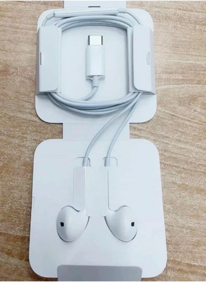 Generic - Type C Earphone Wired In-Ear Headphones Built-in Mic Volume Control Compatible with iPhone 15 Pro Max Plus iPad Android Smartphones Galaxy S23 - S22 - S21 - S20, Note 10 - 20 A53 - A54 A16 - USB C In-Ear HiFi Stereo Noise Reduction Headphones with Mic and Volume Control Compatible with Samsung - Wired Earphone Type C Port with Built-in Mic, Compatible with Oppo Reno 11/Reno 11F/Reno 10 Pro/Reno 12F/Reno 10/Realme/Vivo/OnePlus - Handfree Type C - Headphone Type C - Earphone Type C - Image 1