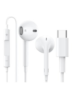 Type C Earphone Wired In-Ear Headphones Built-in Mic Volume Control Compatible with iPhone 15 Pro Max Plus iPad Android Smartphones Galaxy S23 - S22 - S21 - S20, Note 10 - 20 A53 - A54 A16 - USB C In-Ear HiFi Stereo Noise Reduction Headphones with Mic and Volume Control Compatible with Samsung - Wired Earphone Type C Port with Built-in Mic, Compatible with Oppo Reno 11/Reno 11F/Reno 10 Pro/Reno 12F/Reno 10/Realme/Vivo/OnePlus - Handfree Type C - Headphone Type C - Earphone Type C