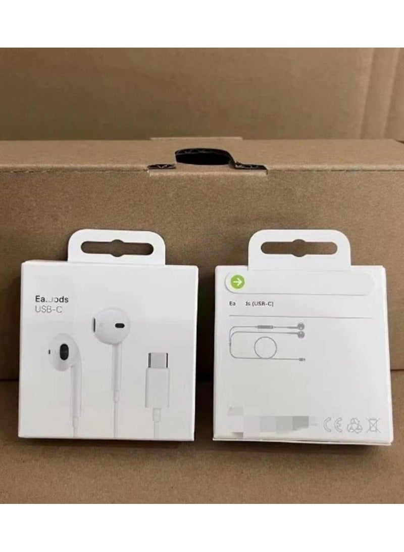 Type C Earphone Wired In-Ear Headphones Built-in Mic Volume Control Compatible with iPhone 15 Pro Max Plus iPad Android Smartphones Galaxy S23 - S22 - S21 - S20, Note 10 - 20 A53 - A54 A16 - USB C In-Ear HiFi Stereo Noise Reduction Headphones with Mic and Volume Control Compatible with Samsung - Wired Earphone Type C Port with Built-in Mic, Compatible with Oppo Reno 11/Reno 11F/Reno 10 Pro/Reno 12F/Reno 10/Realme/Vivo/OnePlus - Handfree Type C - Headphone Type C - Earphone Type C - Image 2