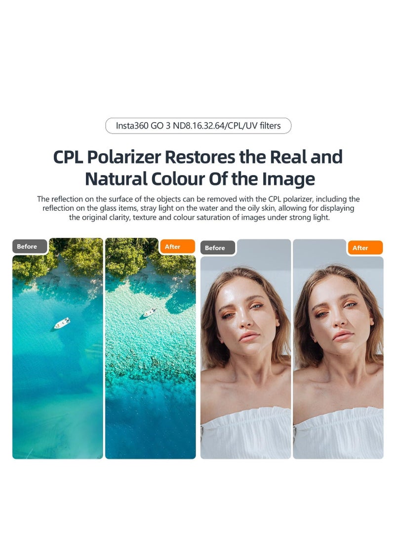 Generic Lens CPL/ND Filter for Insta360 GO3/GO2(4 PCS) CPL/ND8/ND16/ND32 Waterproof Double Sided Coating Filter Accessories Sets (CPL+ND8+ND16+ND32)  - Image 4