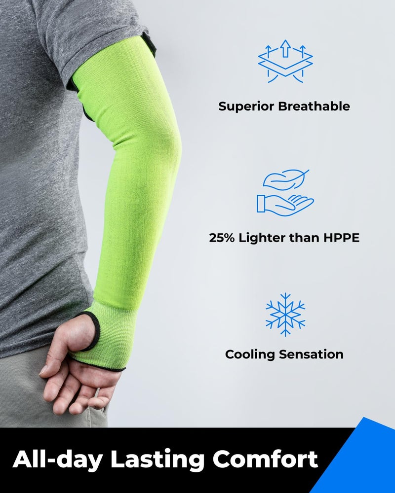 toolant Cut Resistant Farmers Sleeves with Thumb Hole, Arm Protectors for Thin Skin and Bruising, for Gardening, Welding, Kitchen, Arm Guards for Biting, Pet Grooming, Green, 1 Pair - Image 4