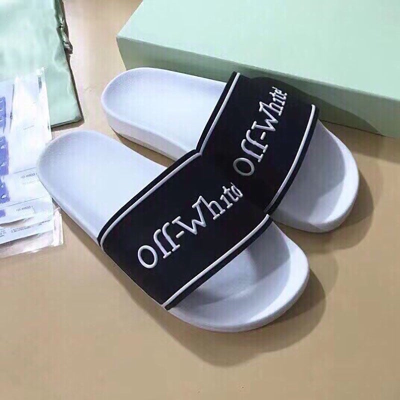 Vietnam Cambodia Singapore High-End Men'S Flip Flops Couple'S Of Letters Printed Beach Flat Sandals For Women - Image 1