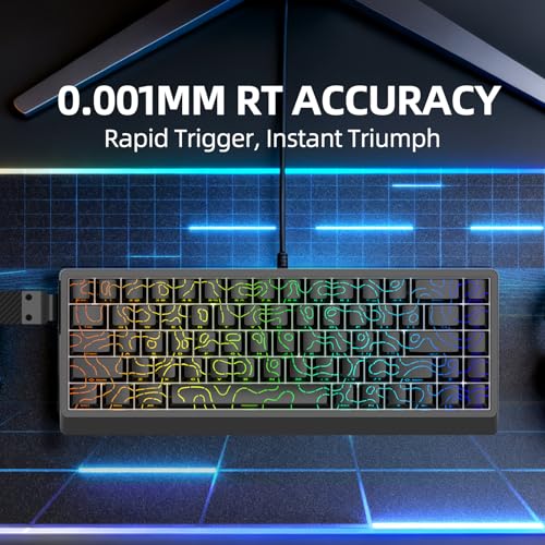 IROK ND68PRO 68 Keys Wired Magnetic Switch Keyboard, 0.001MM RT Accuracy, 8KHZ Polling Rate/Latency As 0.08MS/256KHZ Single Key Scan Rate/ARGB，Hot Swappable,Gasket Structure Gaming Keyboard(Black) - Image 5