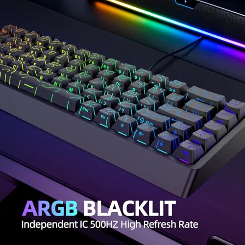 IROK ND68PRO 68 Keys Wired Magnetic Switch Keyboard, 0.001MM RT Accuracy, 8KHZ Polling Rate/Latency As 0.08MS/256KHZ Single Key Scan Rate/ARGB，Hot Swappable,Gasket Structure Gaming Keyboard(Black) - Image 4