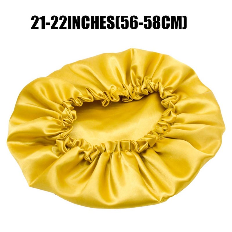 Dehman Handmade Fully Reversible Luxuries Pure Satin Hair Bonnet satin sleep cap Safe For All Hair Types - Most Beneficial Hair care Product Available 2020 (GOLDEN) - Image 5