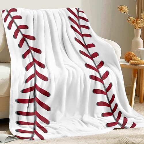 KING DARE Baseball Blanket, Soft Fleece Throw for Kids, Unique Baseball Gifts Ideas for Boys & Girls Aged 5-12, 50x60 Inch - Image 1
