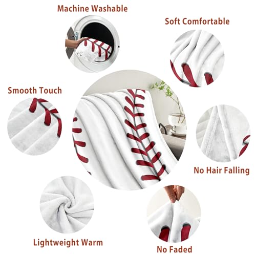 KING DARE Baseball Blanket, Soft Fleece Throw for Kids, Unique Baseball Gifts Ideas for Boys & Girls Aged 5-12, 50x60 Inch - Image 4