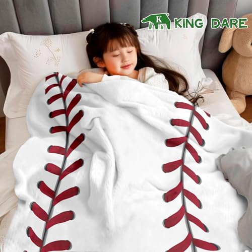 KING DARE Baseball Blanket, Soft Fleece Throw for Kids, Unique Baseball Gifts Ideas for Boys & Girls Aged 5-12, 50x60 Inch - Image 2