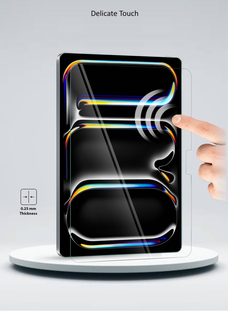 Wtech Premium Series Curved Edges Full Cover Tempered Glass Screen Protector For Apple iPad Pro 13 5 2024 7th Generation 13 Inch Clear - Image 2