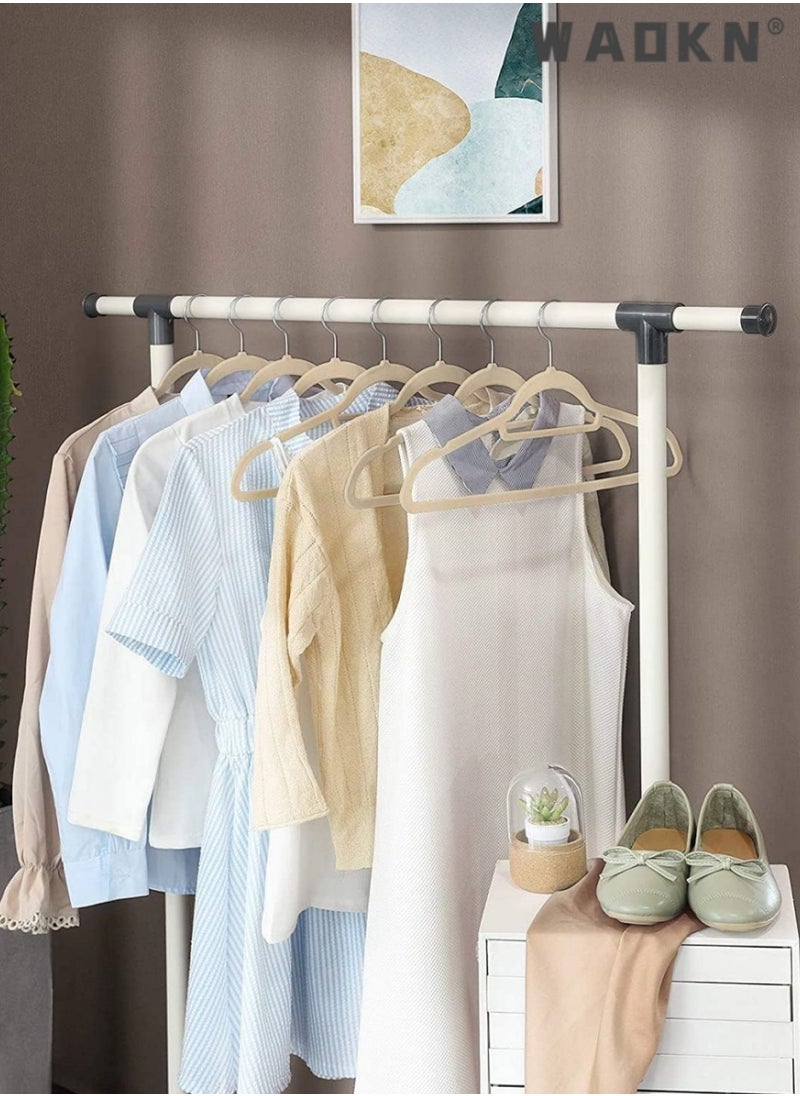 WAOKN - 20-Pack Beige Non-Slip Velvet Hangers 42cm With 360 Degree Rotatable Hook - Durable & Slim - Non Slip Hangers for Coat Hangers - Pant Hangers - Image 1