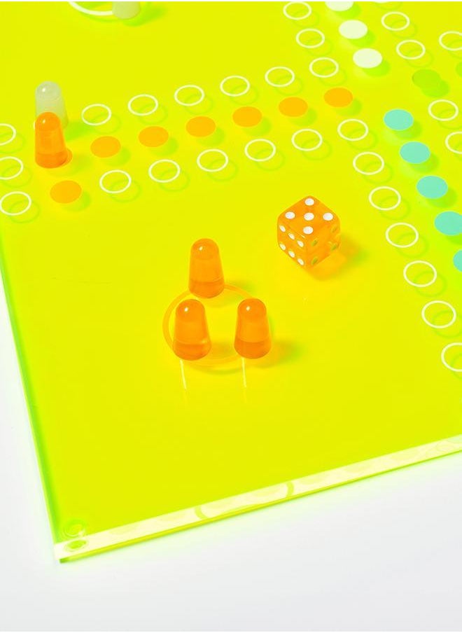 SUNNY LIFE - Neon Lucite Ludo Game | Indoor Game for All Ages | Board Game for Indoor Fun | Ludo Game | Board Game for adults and kids - Image 1