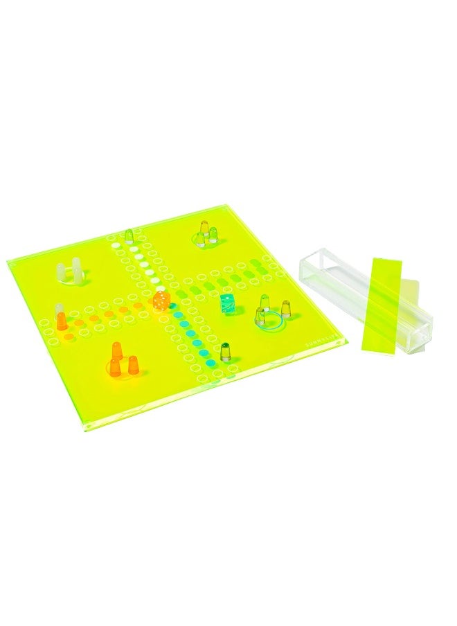 SUNNY LIFE - Neon Lucite Ludo Game | Indoor Game for All Ages | Board Game for Indoor Fun | Ludo Game | Board Game for adults and kids - Image 1