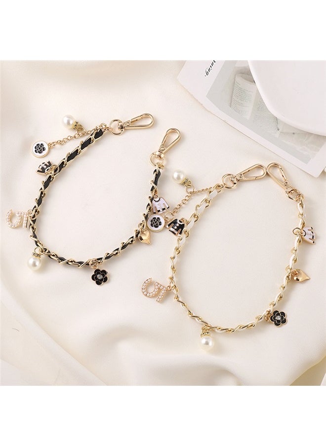yongsheng 2pcs Double Chain Phone Charm Case Accessory leather string hand chain, Phone Charm, Detachable Anti Theft Strap  - Image 1