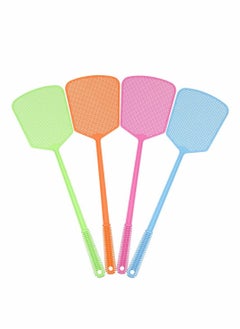 SYOSI Fly Swatter, 4 Pack Strong Plastic Fly Swat Set with Long Flexible Handle Manual Heavy Duty Fly Swatters Assorted Colors (Random Color )  - Image 1