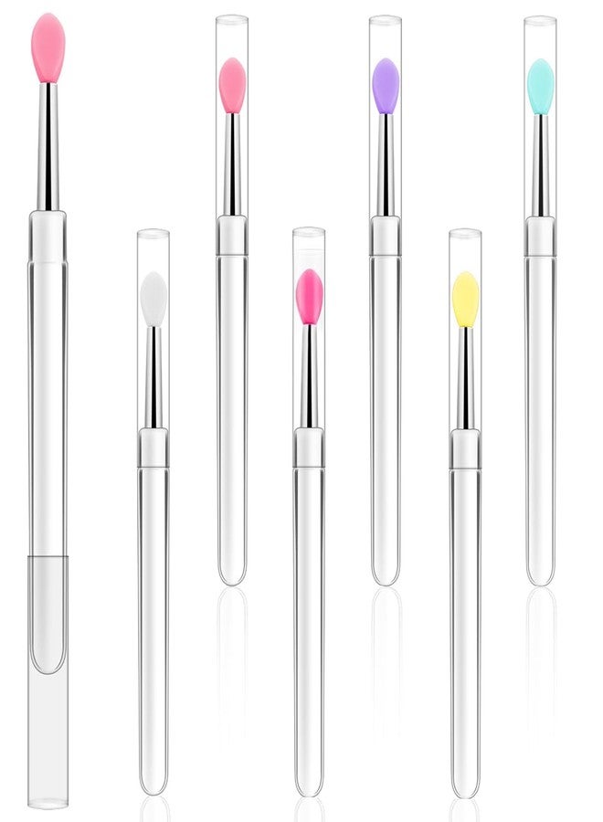 CoolShef فرشاة شفاه CoolShef 6 قطع لأحمر الشفاه | فرشاة أحمر شفاه قابلة لإعادة الاستخدام مع غطاء | تطبيق شفاه سيليكون لتطبيق زيت القناع، لمعة أحمر الشفاه - Image 1