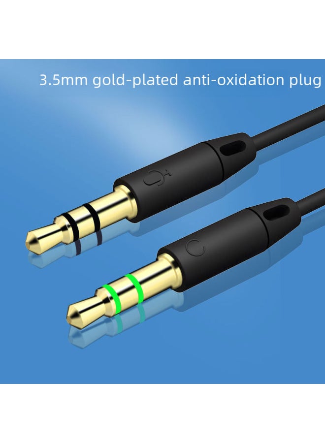 Desktop Computer Headset Microphone Two-in-one Adapter Phone Headset To Computer Chicken Voice Headset-Color:Black  - Image 2