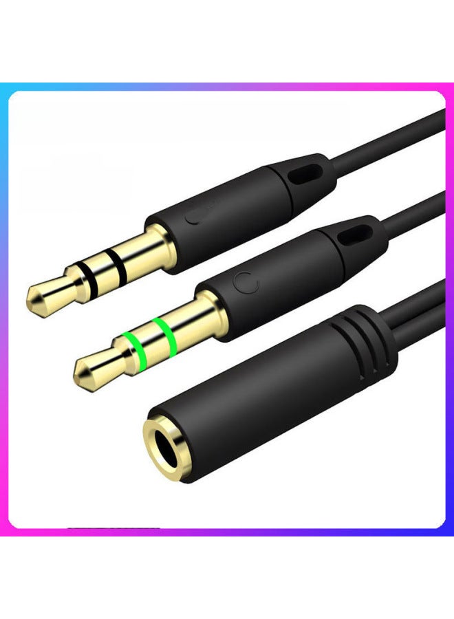 Desktop Computer Headset Microphone Two-in-one Adapter Phone Headset To Computer Chicken Voice Headset-Color:Black  - Image 1