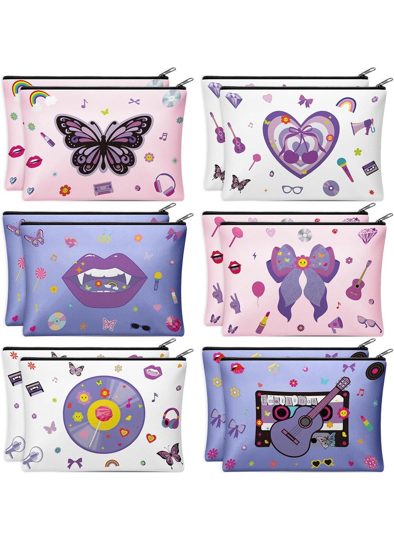 Reginary Reginary 12 Pcs Olivia Music Makeup Bags Singer Cosmetic Bags Music Lover Gifts Singer Fans Organizer Zipper Pouch Concert Musical Merch Stuff for Women Birthday Gifts  - Image 1