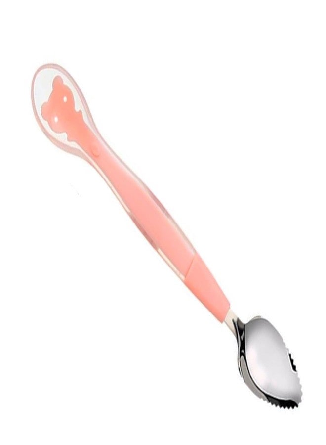 Wavva® Double Head Baby Spoon Silicone Soft Baby Fruit Scraping Mud Spoon Feeding Spoons Training Scrapping Fruits Children Babies for Gifts. (1) - Image 1
