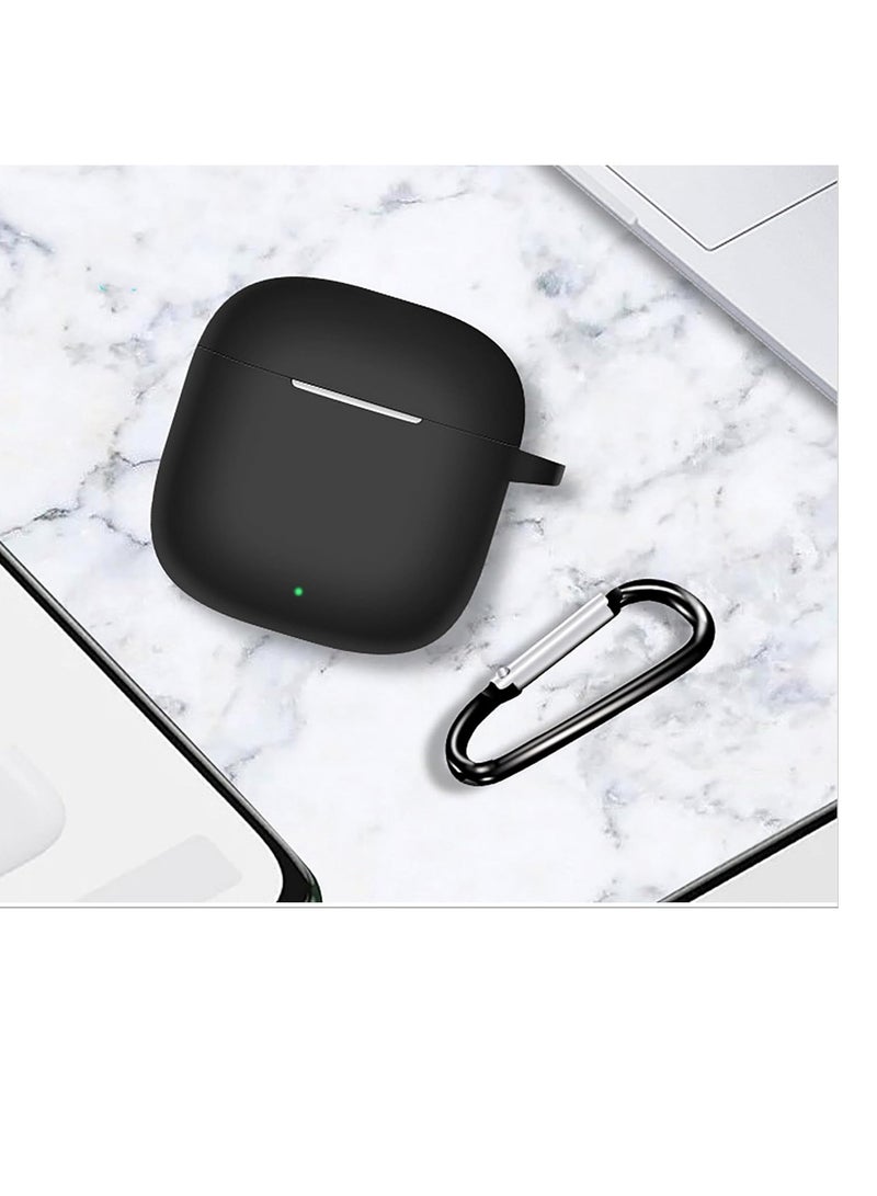 shomira Silicone Case Compatible with Huawei Freebuds SE 3 Earbuds, Soft Silicone Protective Case Cover, Shockproof Sleeve with Carabiner (Black) - Image 2