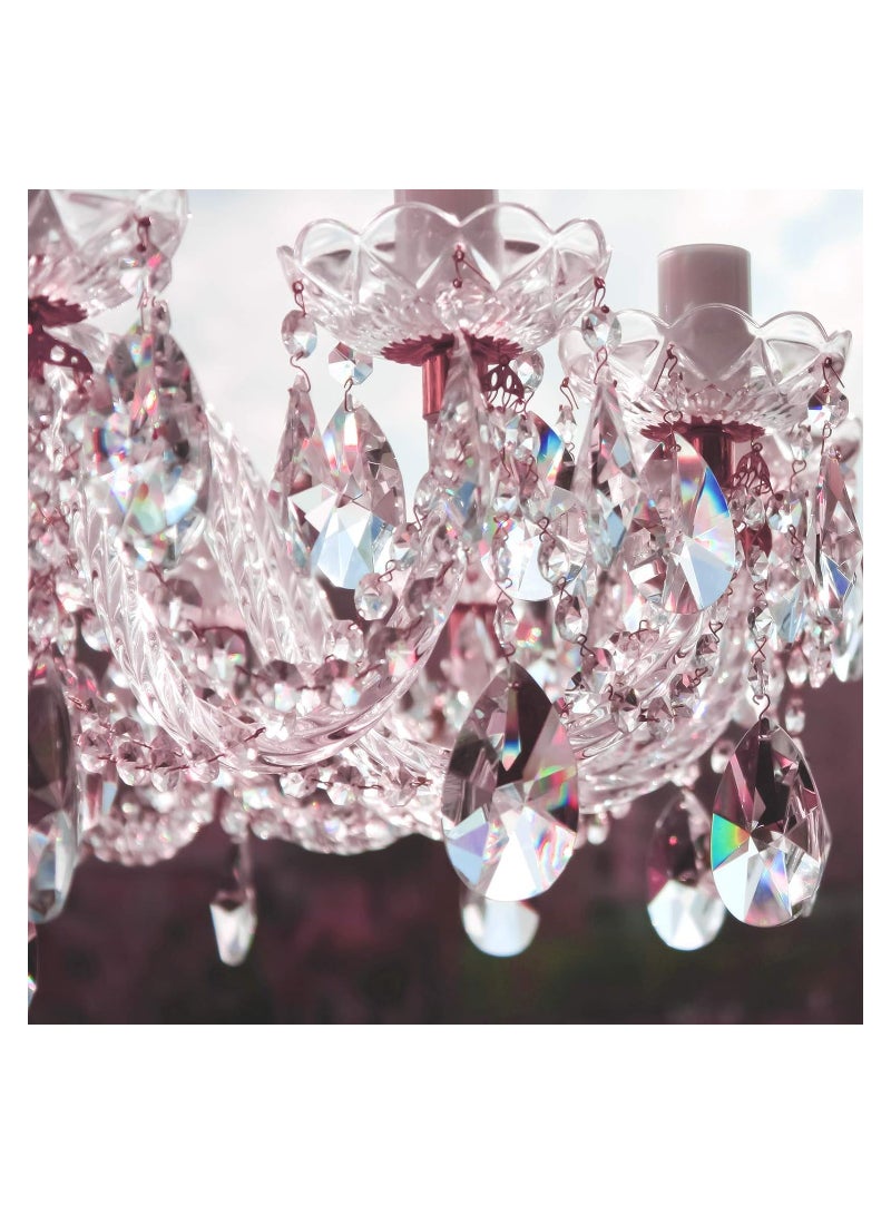 Barakah 20 Pcs Crystal Prisms Chandelier Pendants, Teardrop Chandelier Replacement Set, Rainbow Maker Hanging Prisms for Wedding Party Tree Garlands Home Decoration - Image 5
