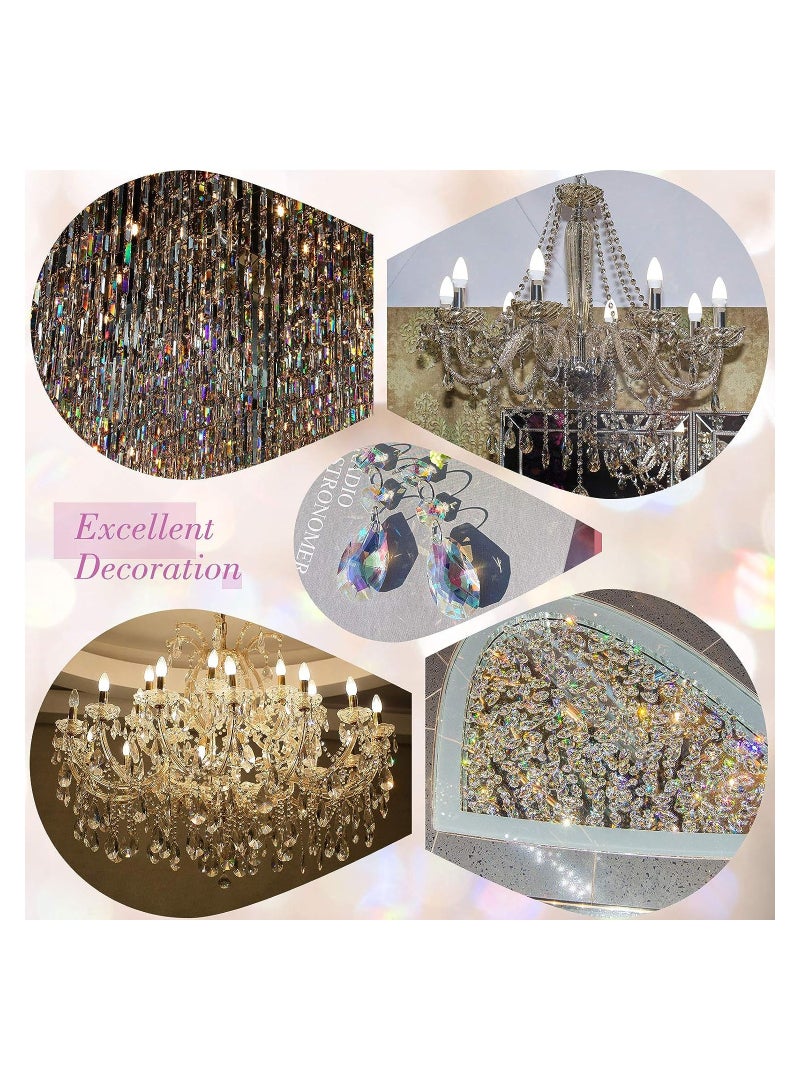 Barakah 20 Pcs Crystal Prisms Chandelier Pendants, Teardrop Chandelier Replacement Set, Rainbow Maker Hanging Prisms for Wedding Party Tree Garlands Home Decoration - Image 4