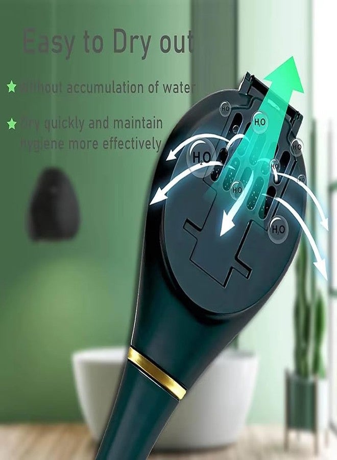 Kesrinplus 2 Premium Compact and Stylish Wall-Hung Stand Bathroom Toilet Brush and Holder Set – Flexible Silicone Bristles, Space-Saving Design (Multicolor) (2 Pcs) - Image 3