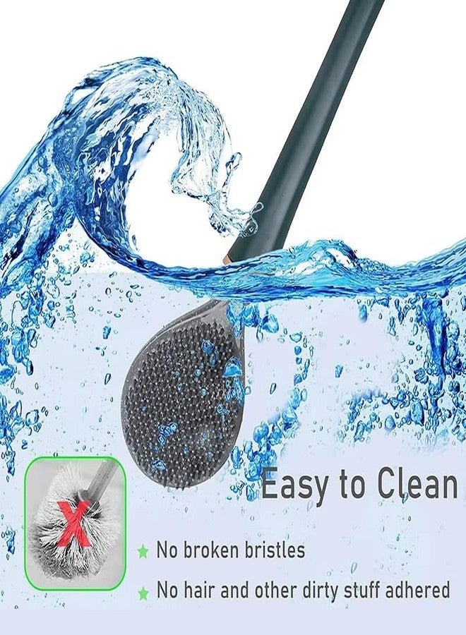 Kesrinplus 2 Premium Compact and Stylish Wall-Hung Stand Bathroom Toilet Brush and Holder Set – Flexible Silicone Bristles, Space-Saving Design (Multicolor) (2 Pcs) - Image 4