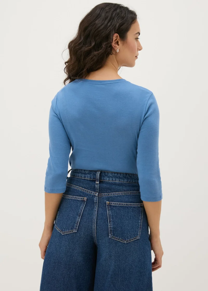 Matalan Blue 3/4 Fitted T-Shirt