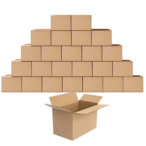 ZBEIVAN Small Shipping Corrugated Boxes 11x6x6 inches Mailers Packing Cardboard Moving Kraft Mailing Boxes Pack of 25 - Image 1