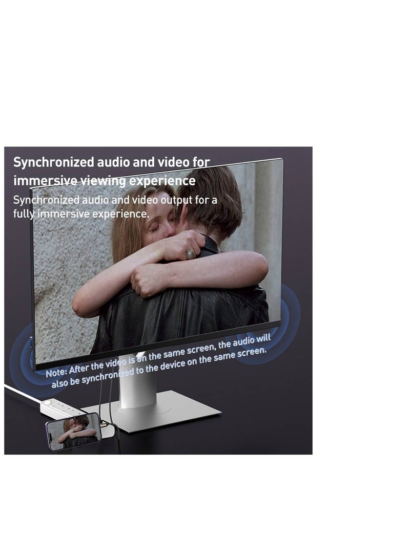 يسيدو محول يسيدو لايتنينج إلى اتش دي ام اي مع يو اس بي للشحن - 2 متر - ذهبي/أسود - Image 5